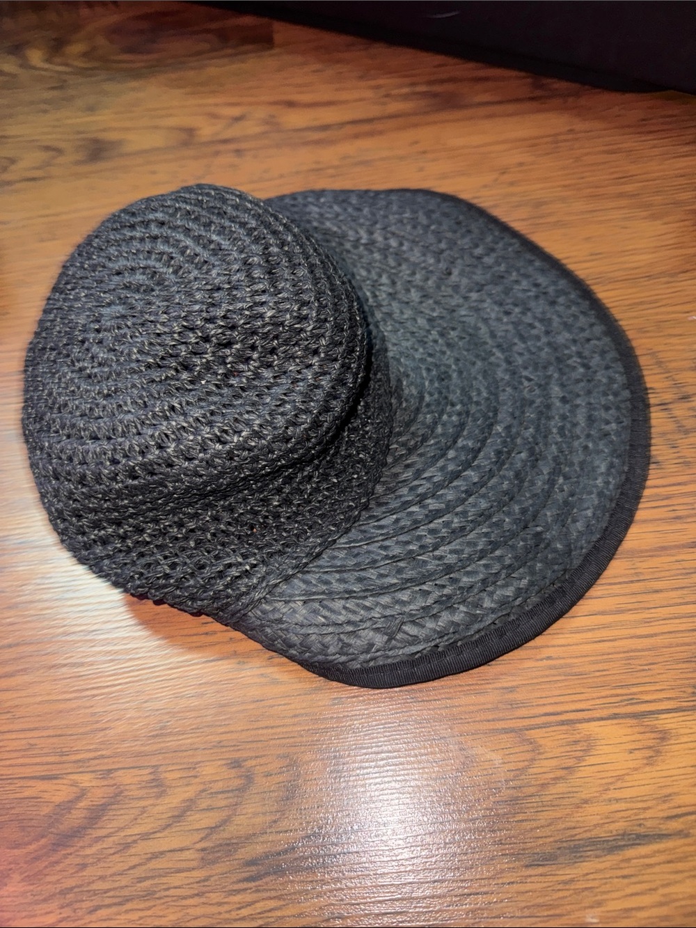 Black Women's Straw Visor Hat 44.T